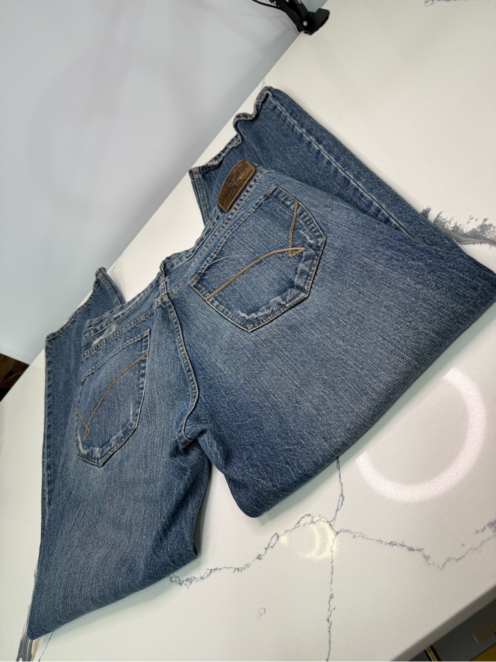 Unionbay Men Straight Leg Light Wash Denim Jeans Blue 36x30 Grunge Baggy
